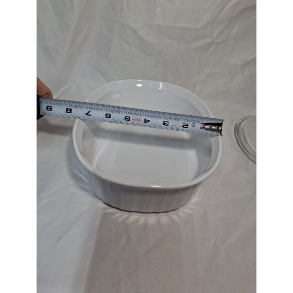 Corning Ware French White F-12-B 1.8 Liter 2 Quart Casserole W/ Lid Ribbed - Picture 10 of 12